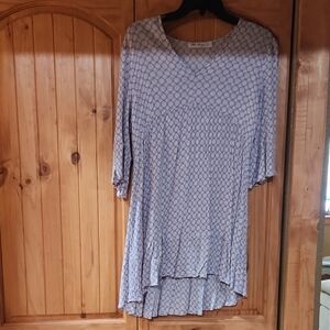 Elegant Lavender Patterned Women's Dress